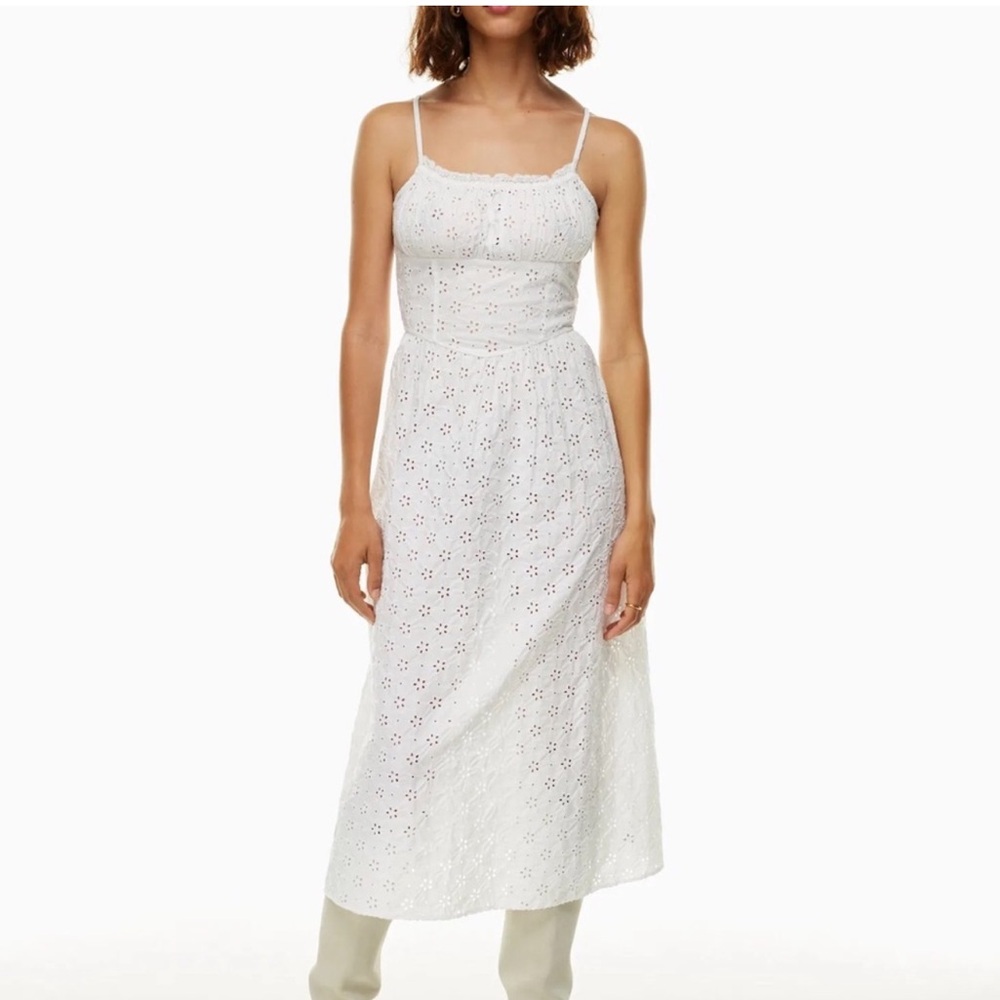Aritzia Wilfred Grandeur 100% Cotton Poplin Elegant White Summer Dress
